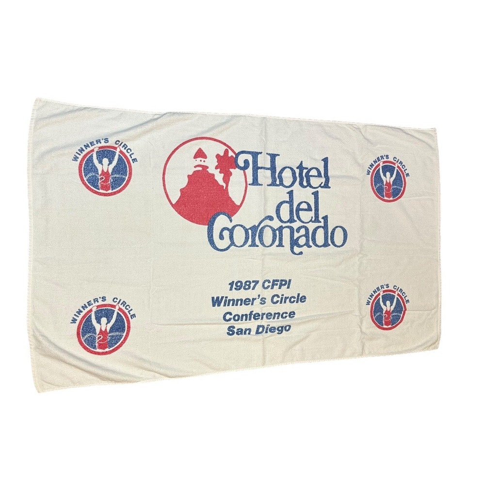 Vintage 1987 Hotel del Coronado San Diego Winners Circle Conference Beach Towel